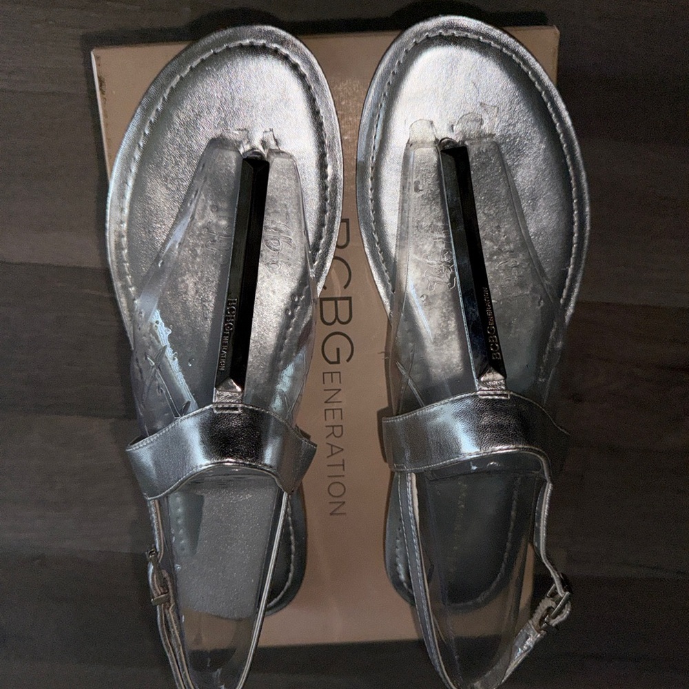 BCBGeneration Silver Sandals